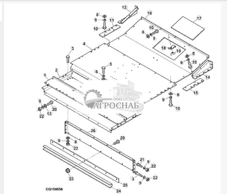 Панели пола, моторный отсек 